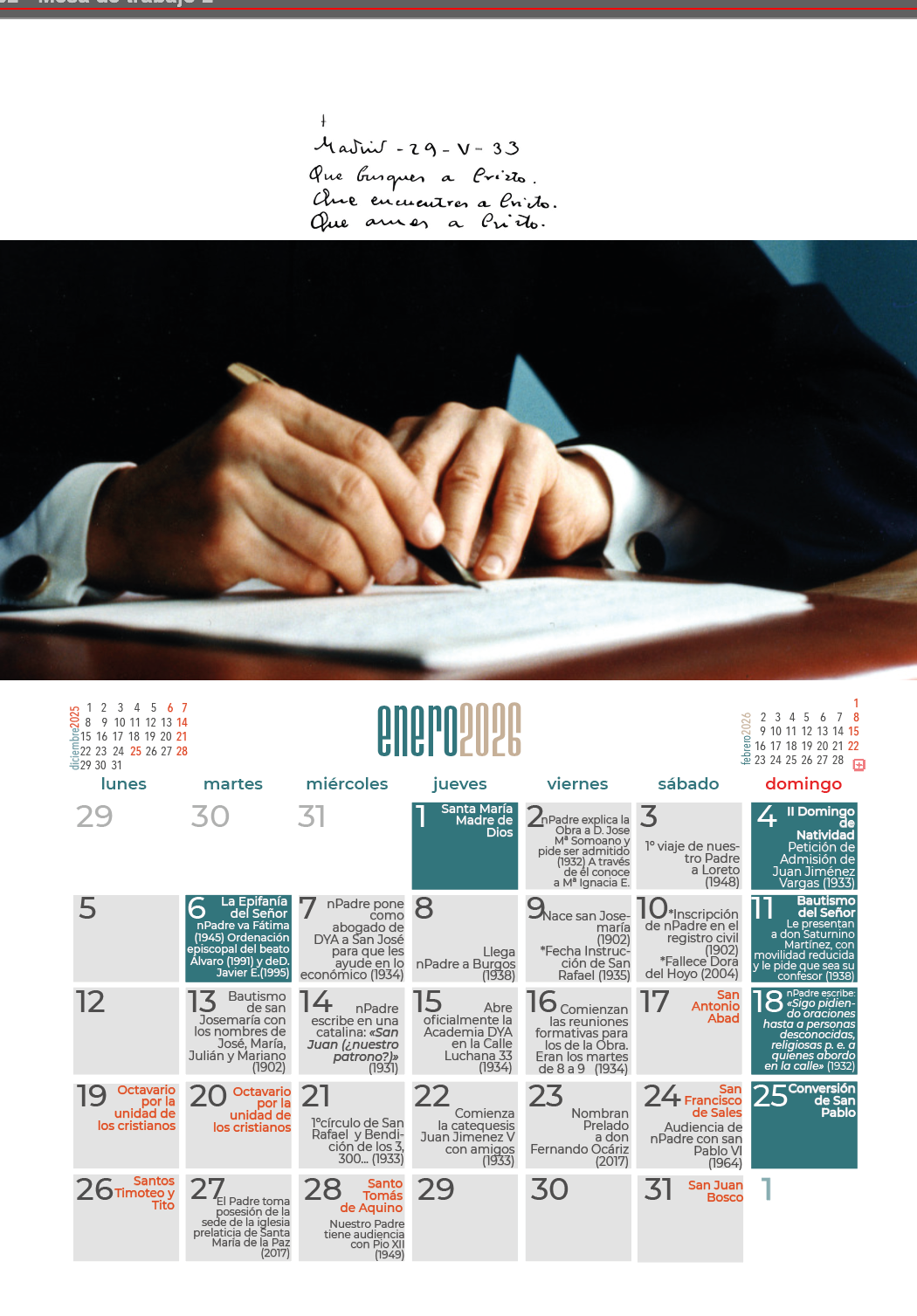 CALENDARIO DE PARED 2026 - Imagen 2